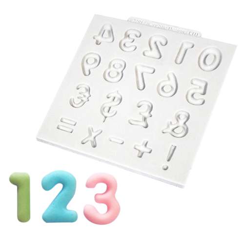 Katy Sue Silicone Mould - Domed Numbers - Click Image to Close